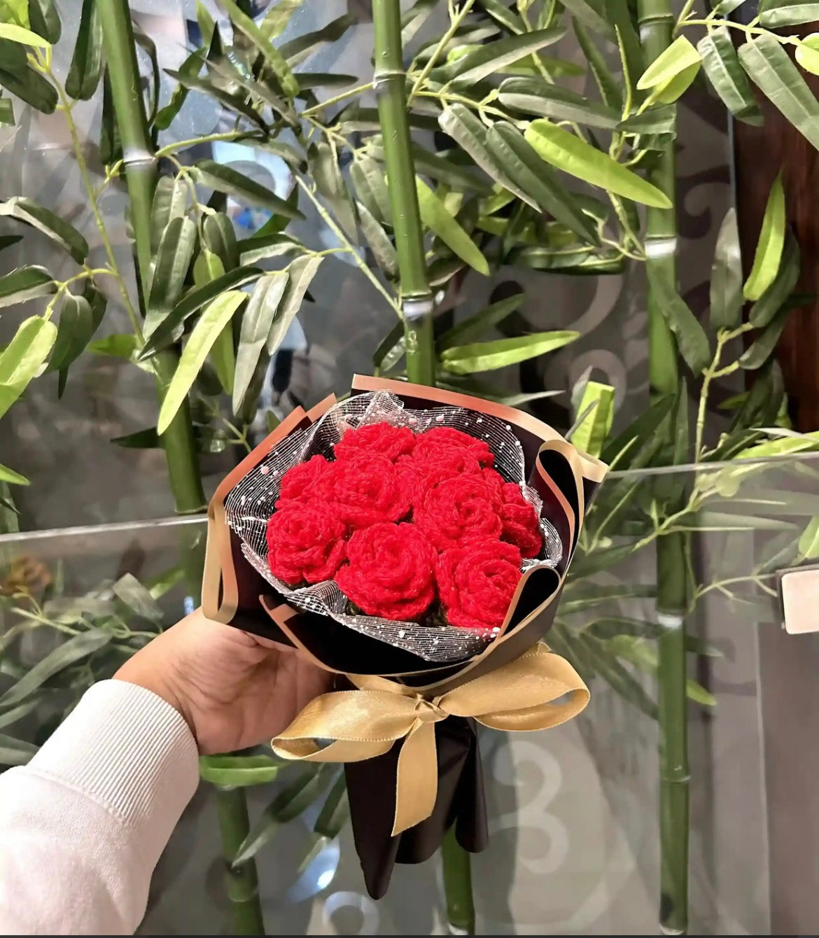 Crochet Red Rose Bouquet – Eternal Love Gift