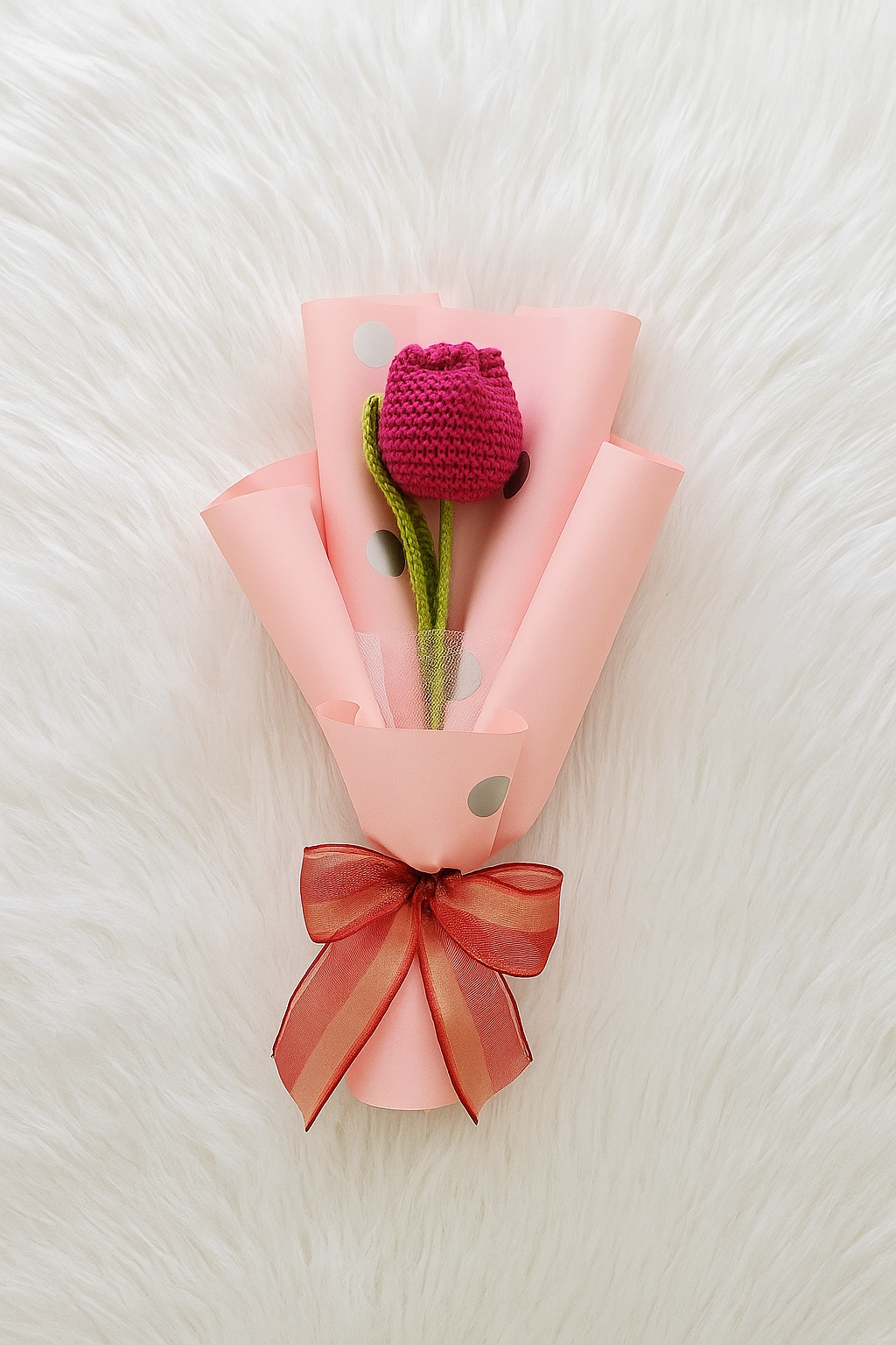 Crochet Rose Tulip Bouquet