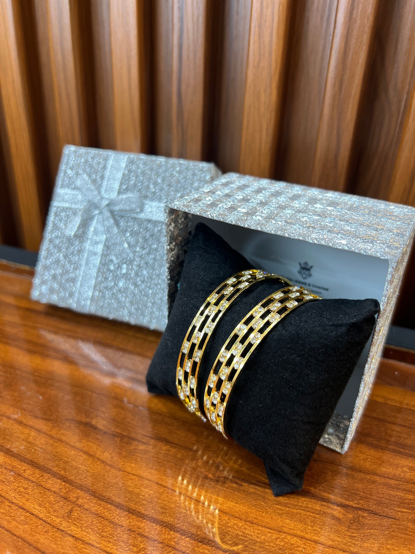 Royal Radiance Triple-Striped Gold Bangles