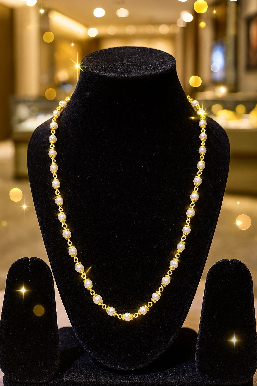 Gold & Pearl Beaded Chain