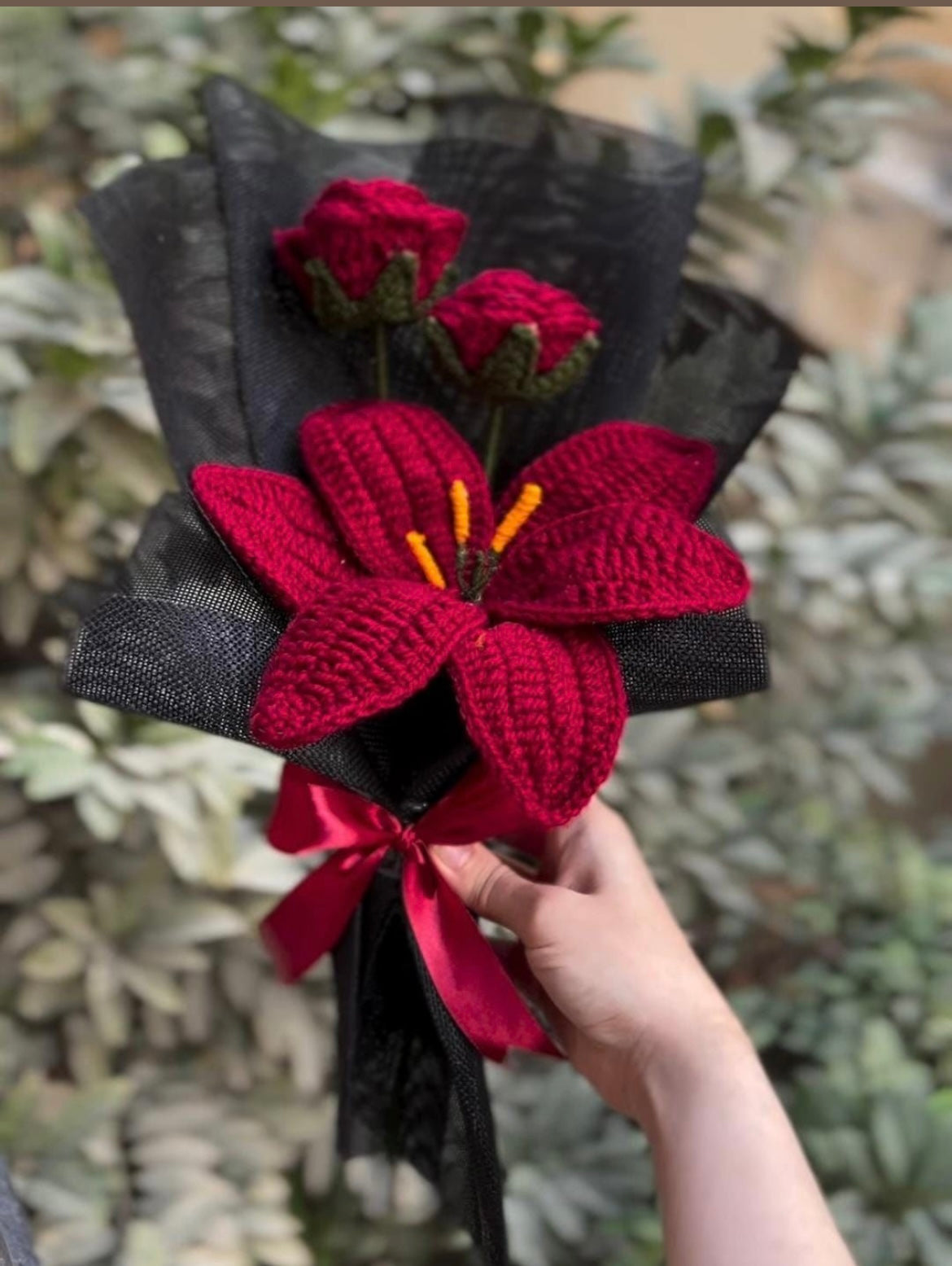 Crochet Dual Rose Bouquet