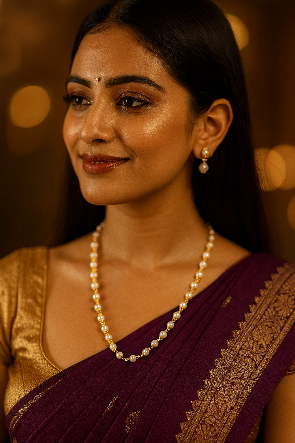 Gold & Pearl Beaded Chain