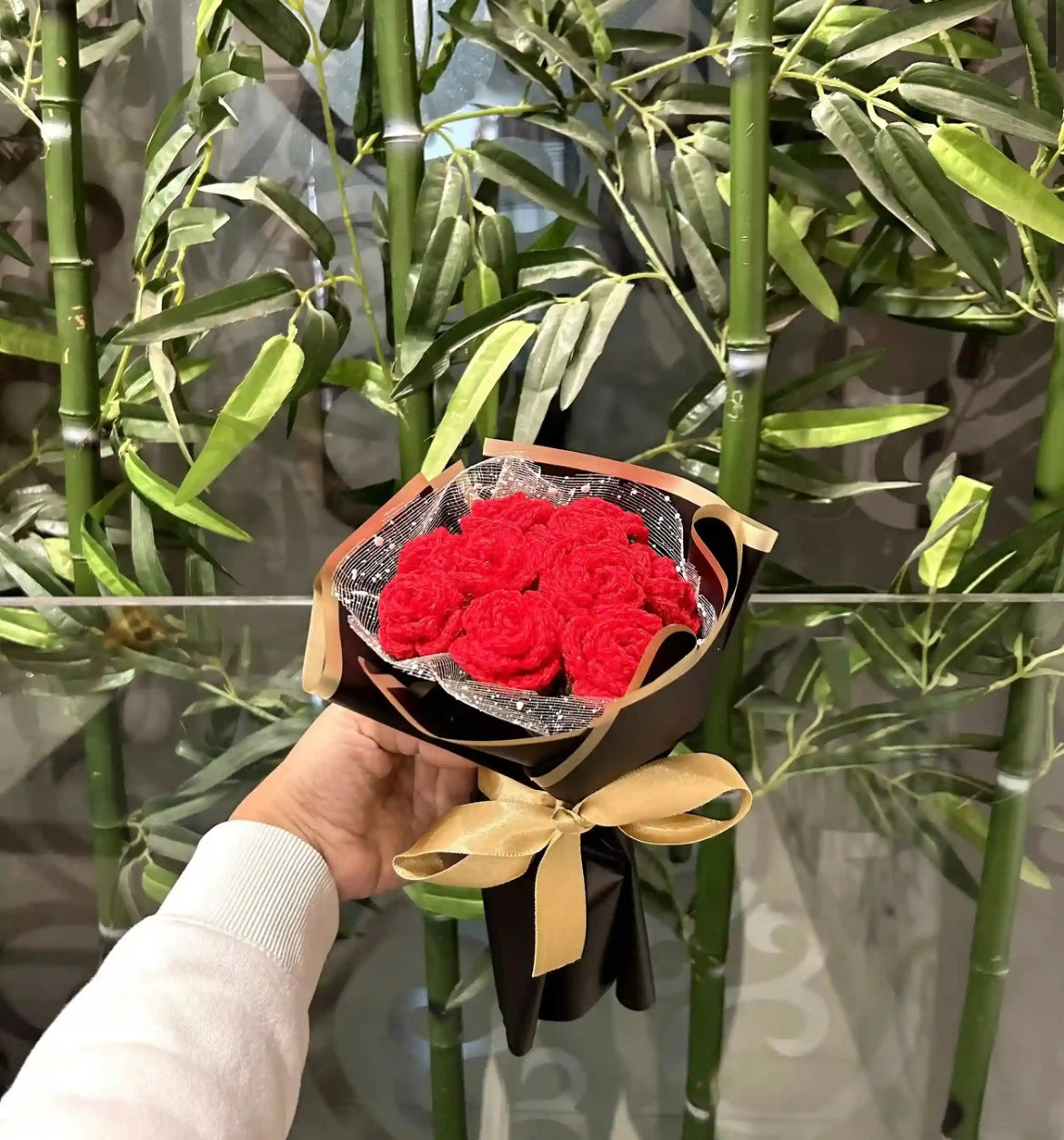 Crochet Red Rose Bouquet – Eternal Love Gift