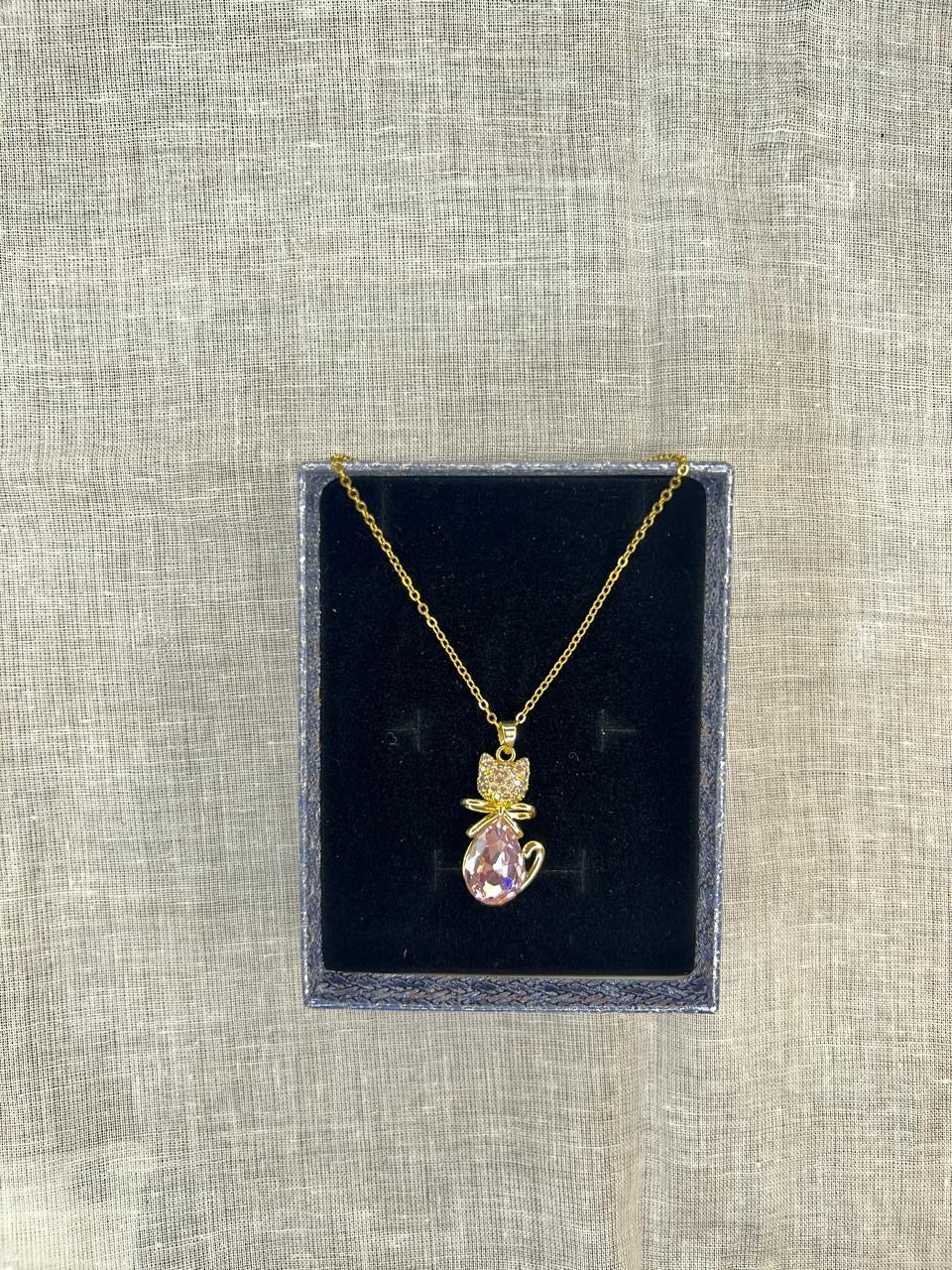 Gleaming Kitty Charm Pendant