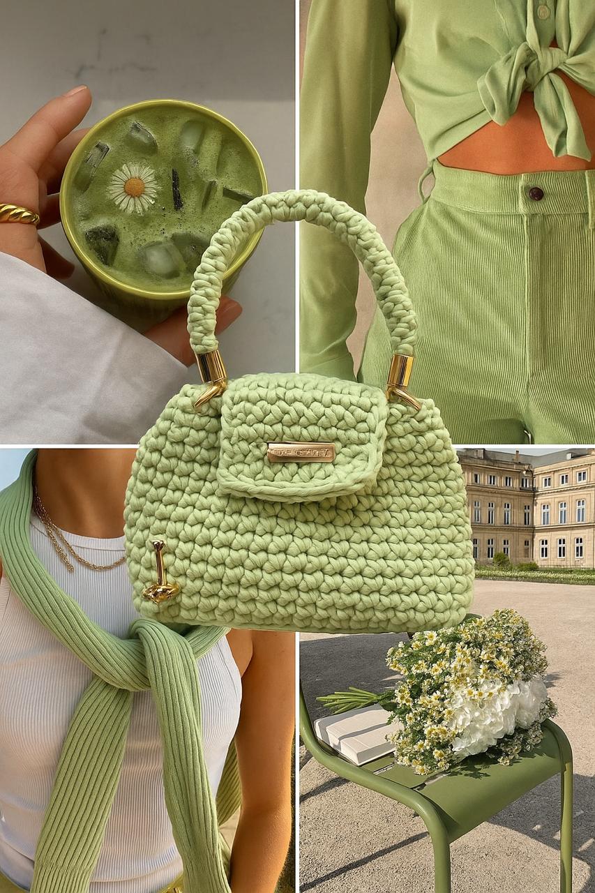 Mint Grace Crochet Bag