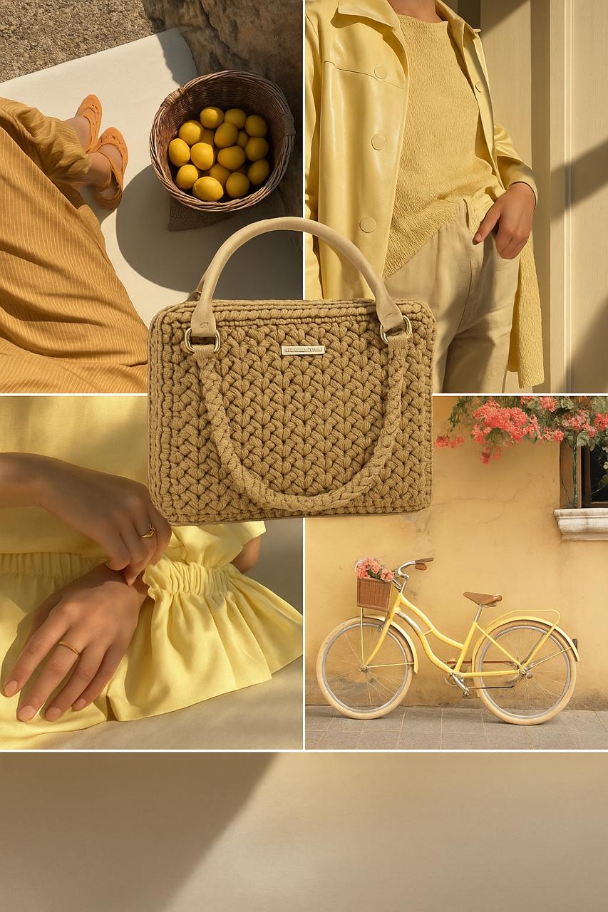 Sandstone Luxe Crochet Handbag