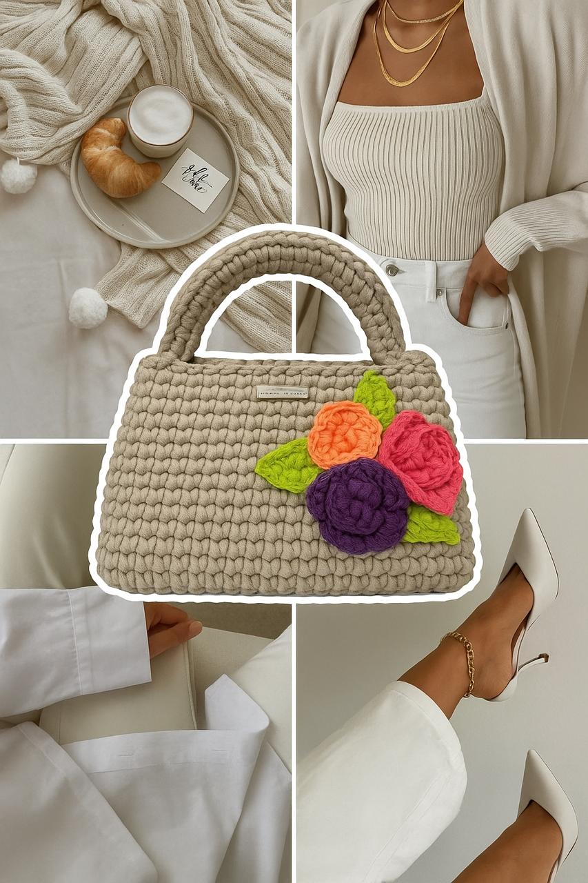Handmade Floral Charm Bag