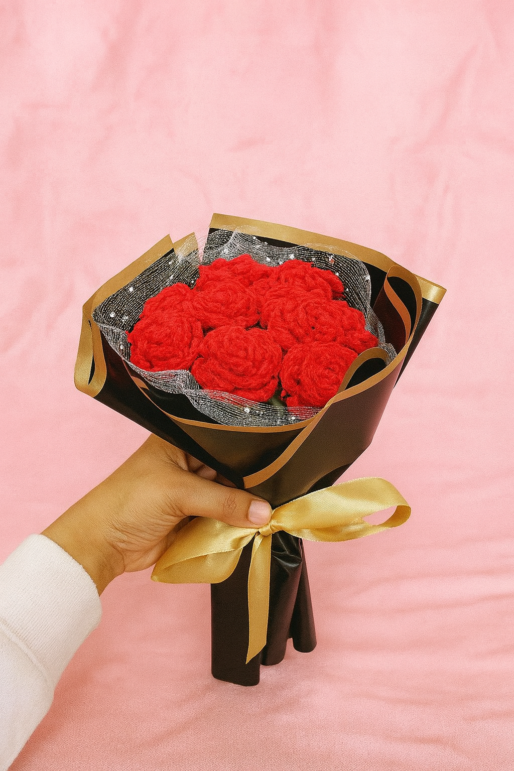 Crochet Red Rose Bouquet – Eternal Love Gift