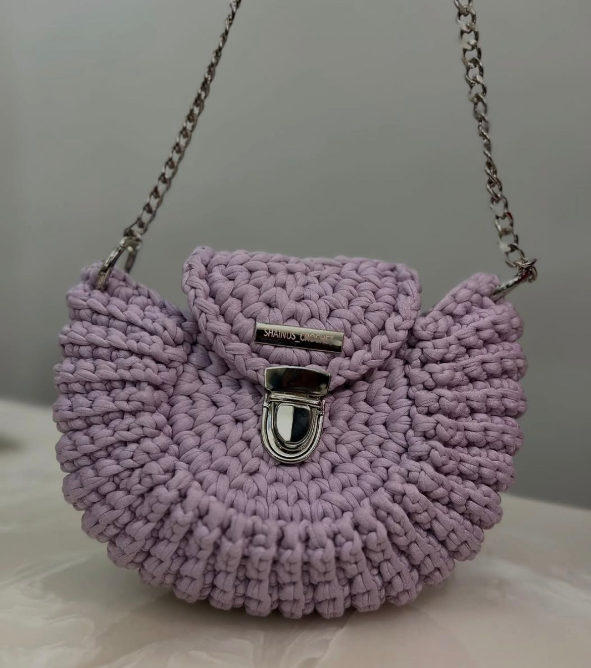 Lavender Crochet Sling Bag