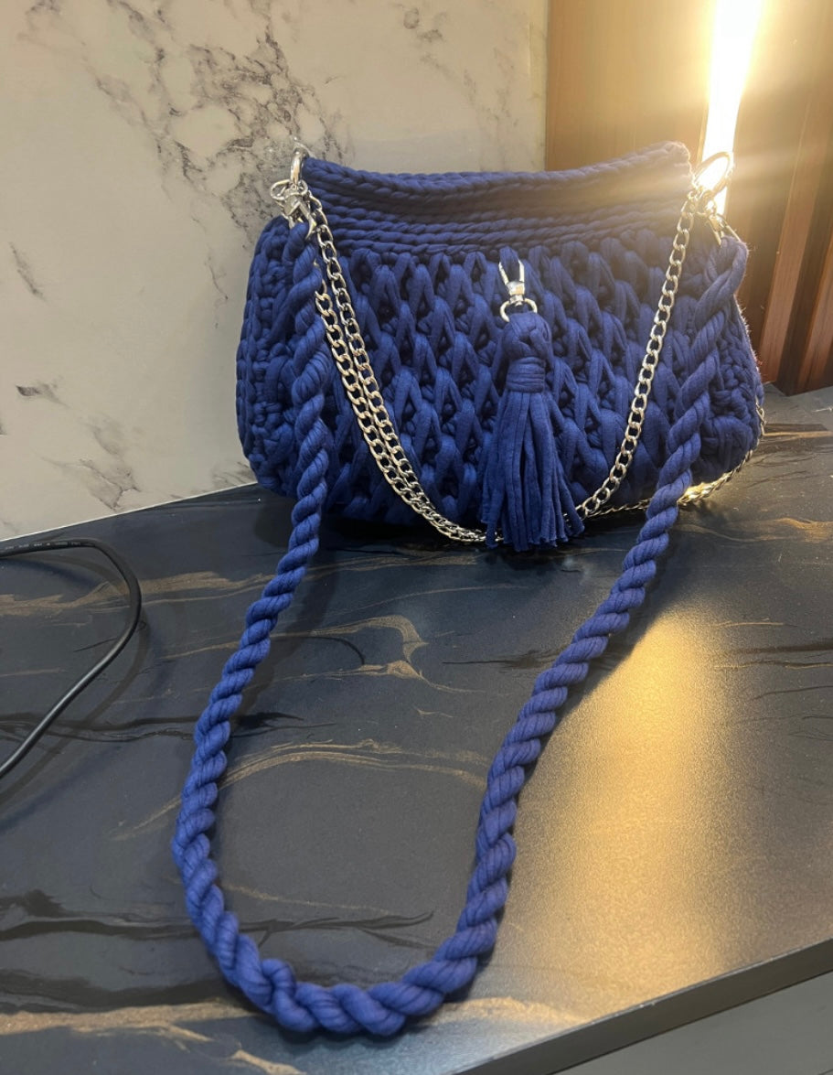 Blue-tiful Drama Queen Crochet Bag