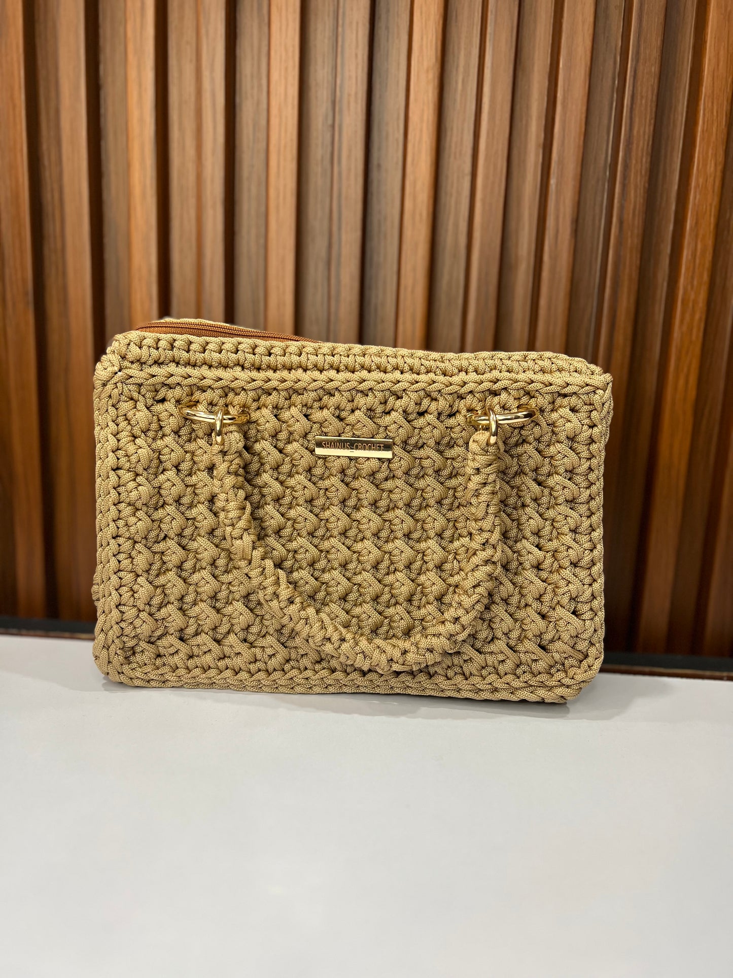 Sandstone Luxe Crochet Handbag