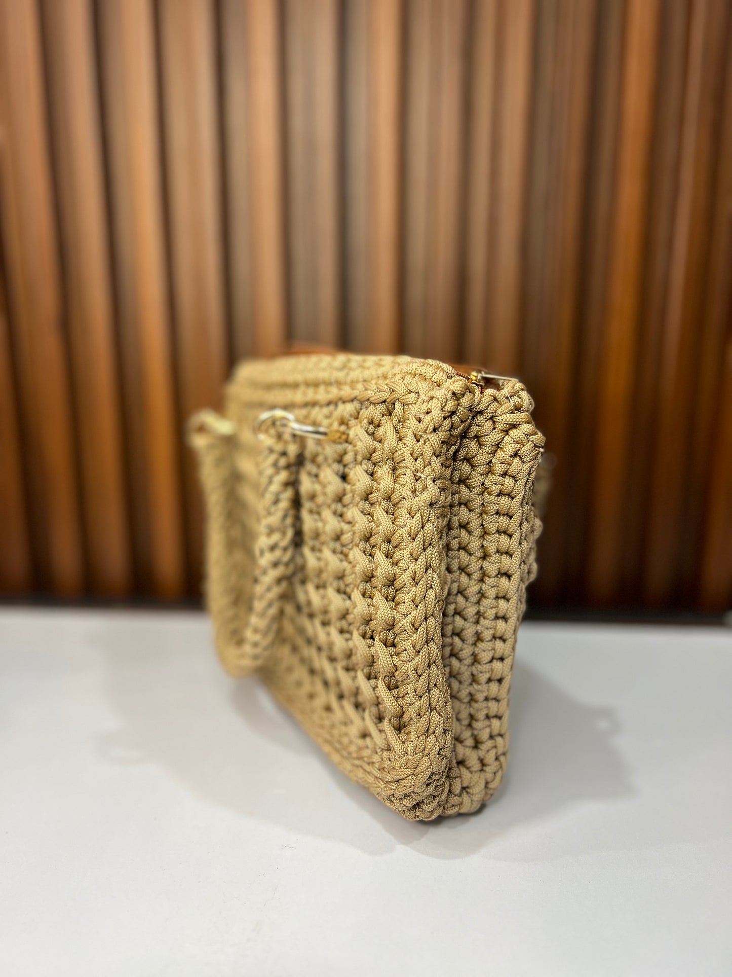 Sandstone Luxe Crochet Handbag