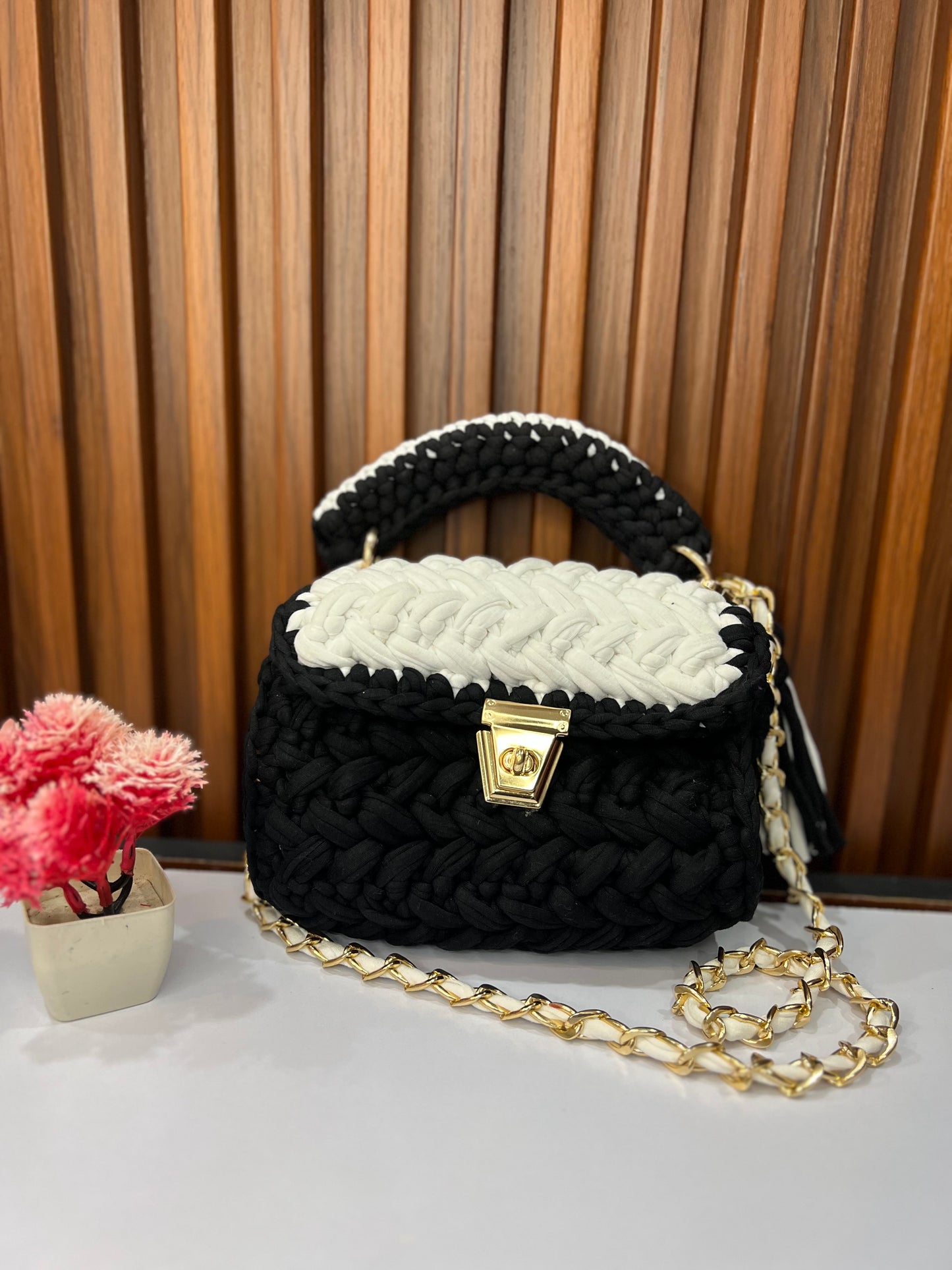 Monochrome Charm Crochet Sling