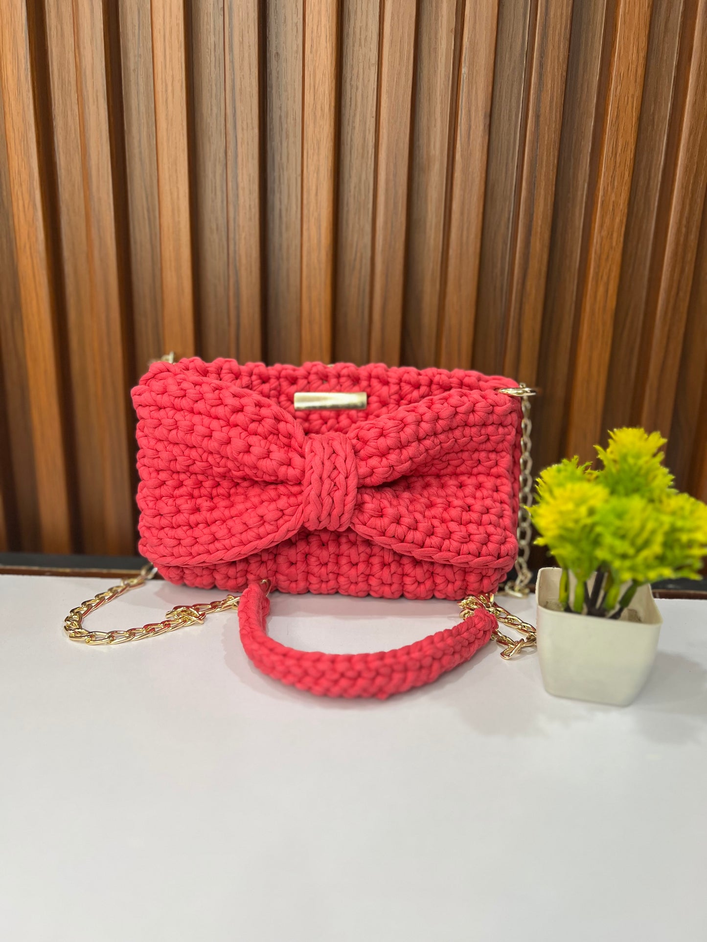 Pink Bow Bliss Crochet Sling