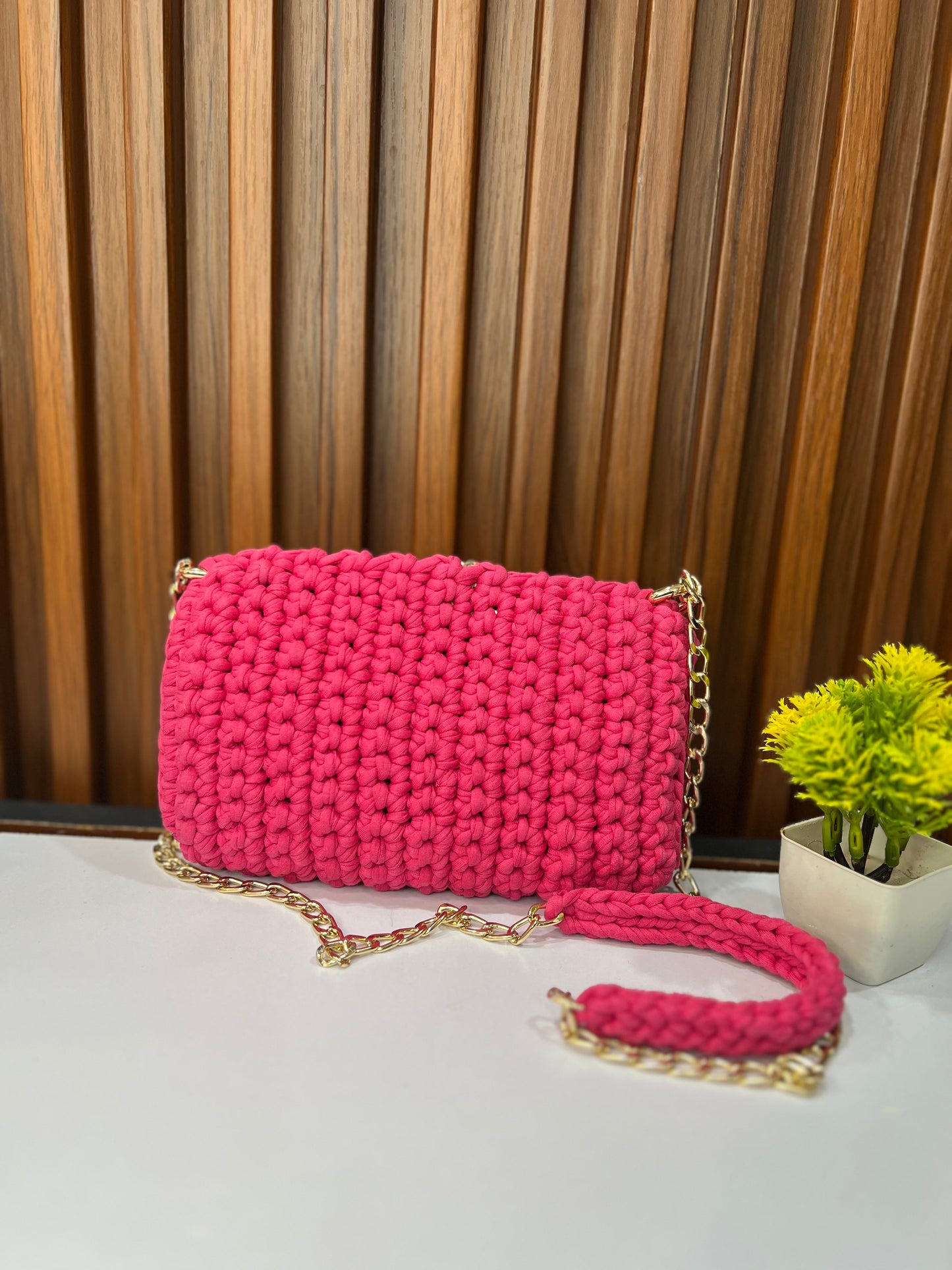 Pink Bow Bliss Crochet Sling