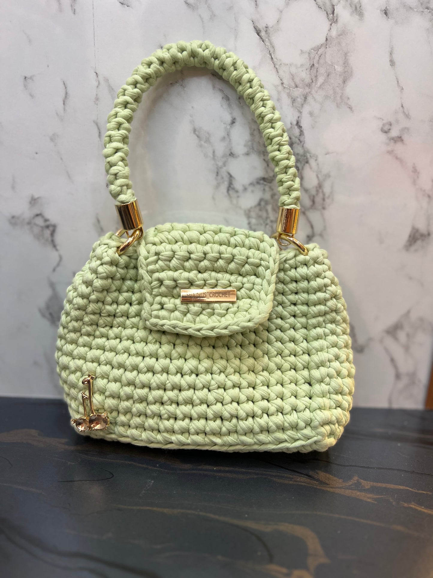 Mint Grace Crochet Bag