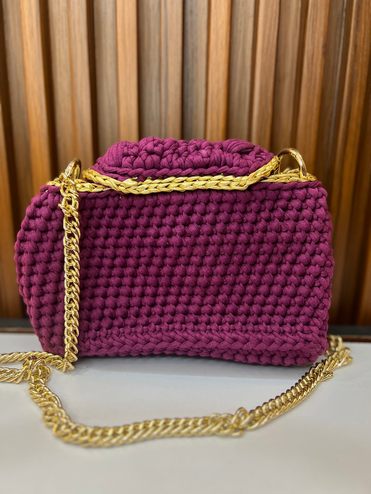 Royal Plum Crochet Sling