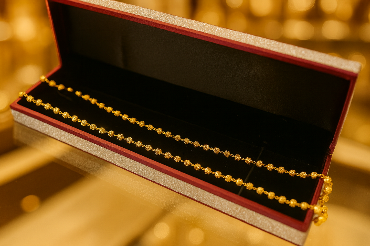 Gold-Tone Beaded Chain