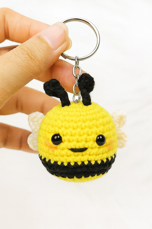 Crochet Bumble Bee Keychain