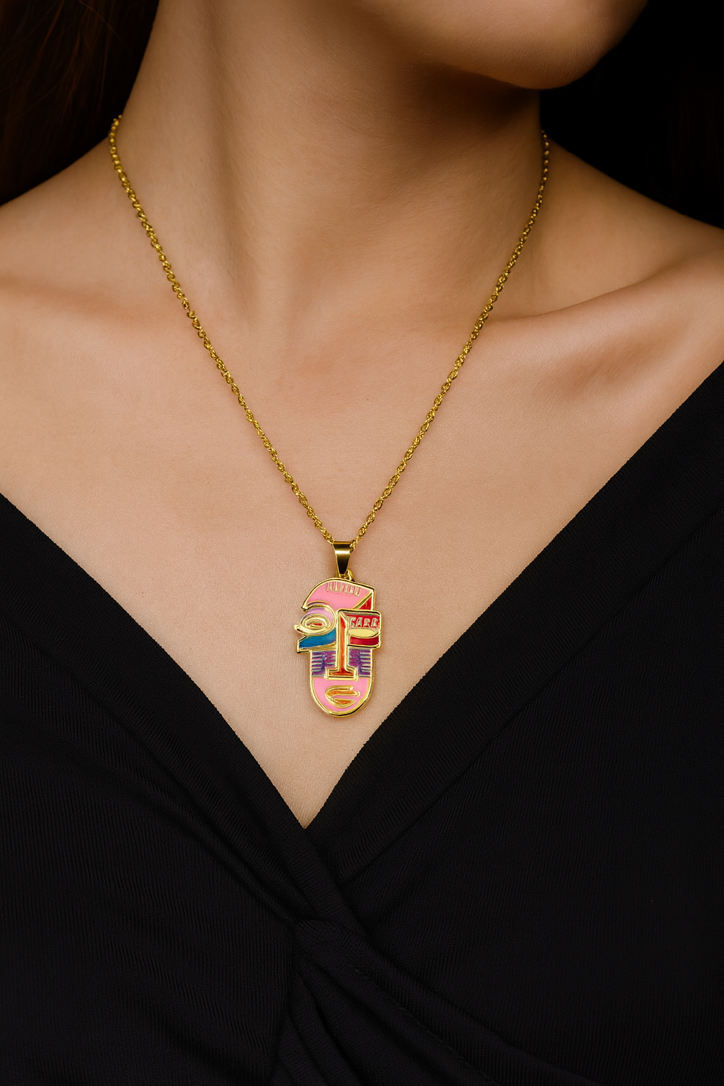 Vivid Muse Face Pendant