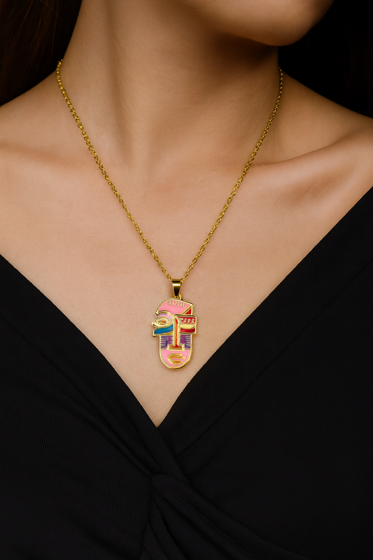Vivid Muse Face Pendant