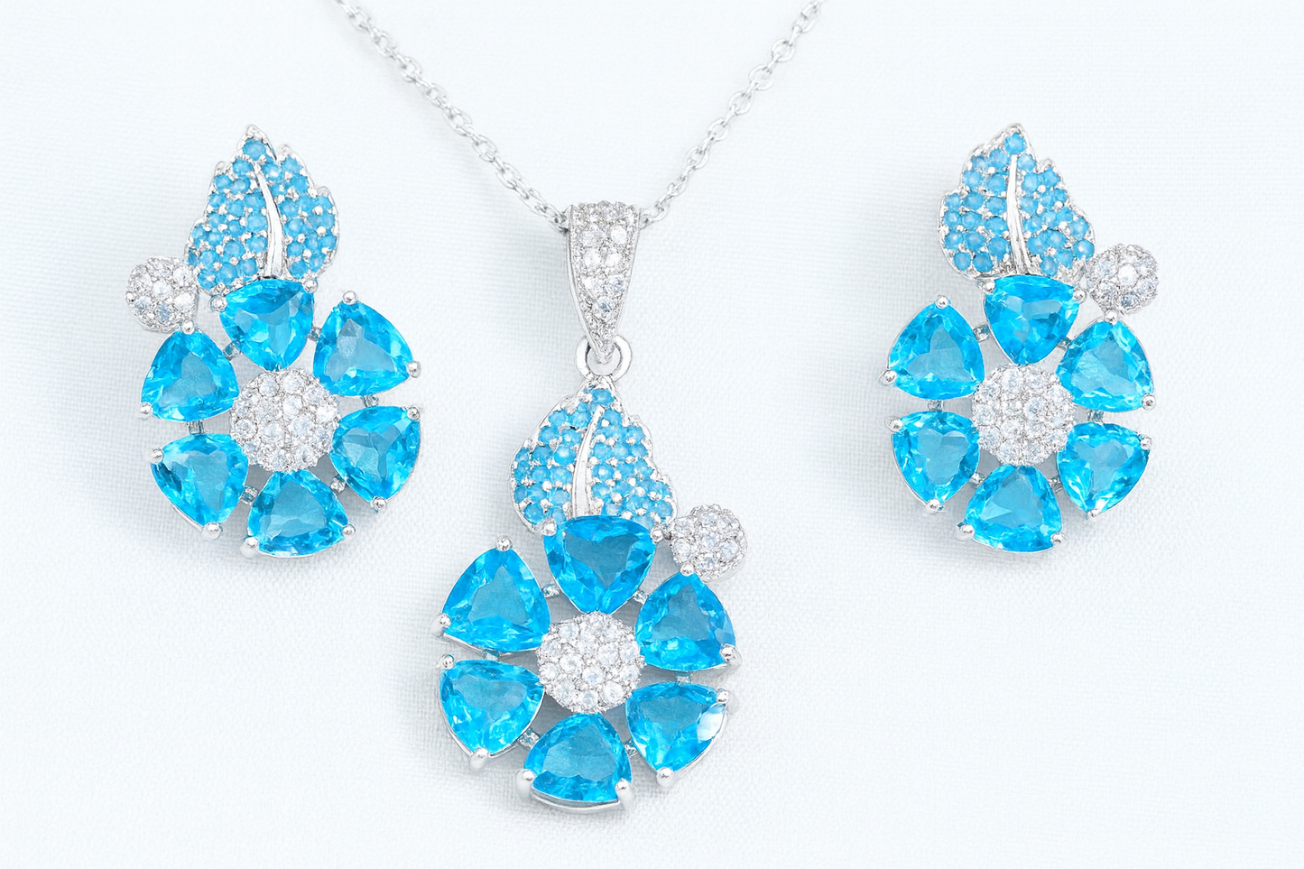 Blue Blossom Pendant Set
