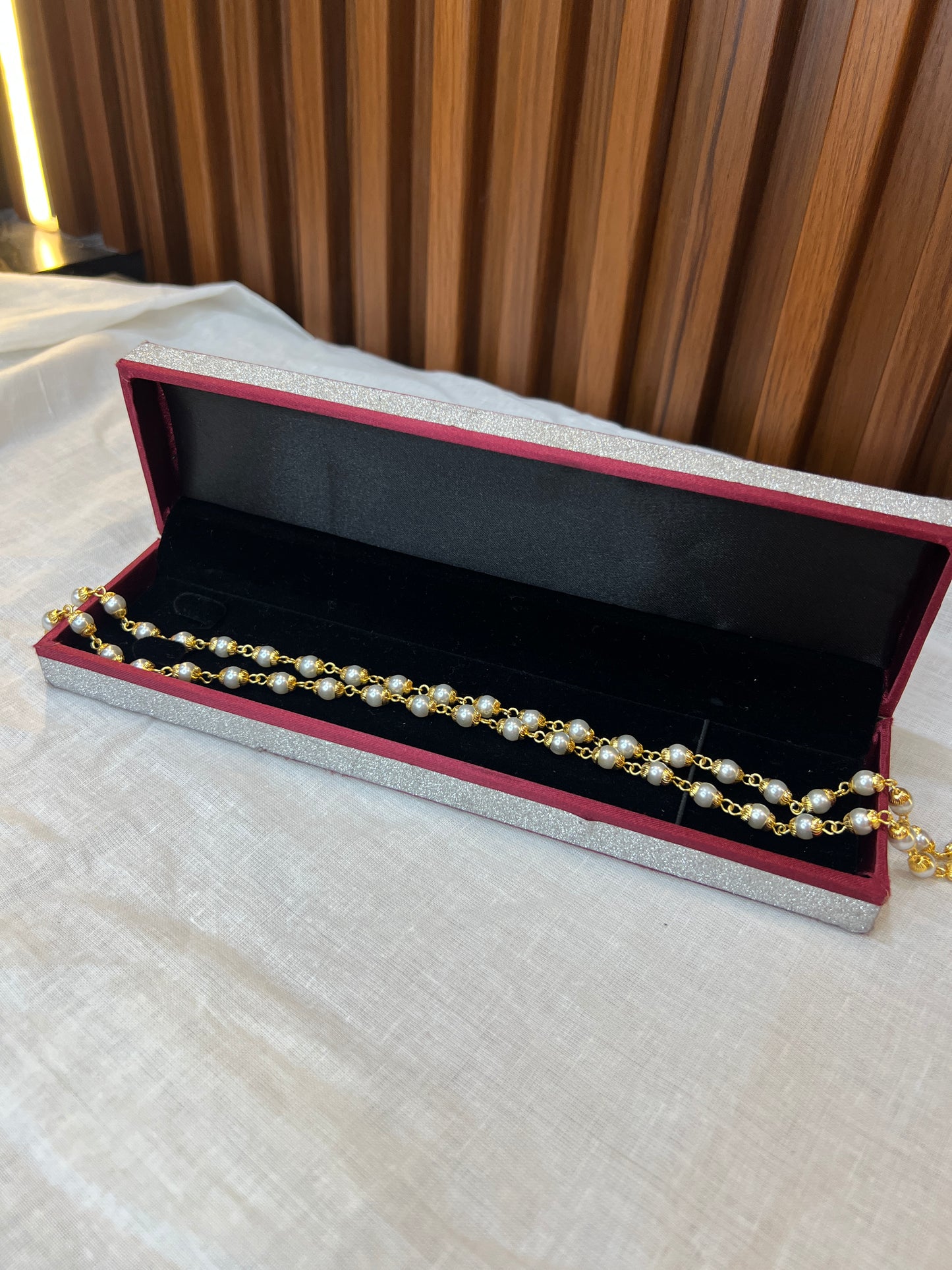 Gold & Pearl Beaded Chain