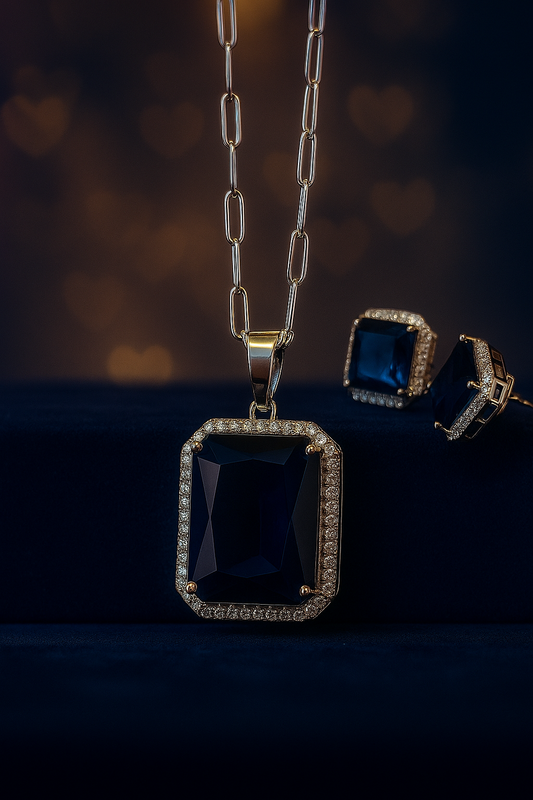Sapphire Dream Statement Pendant Set
