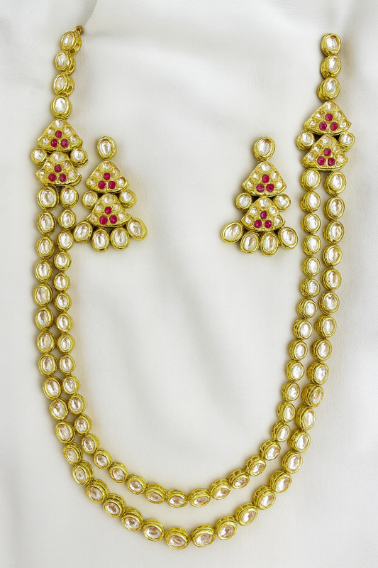 Double Trouble Dazzler Kundan Necklace Set