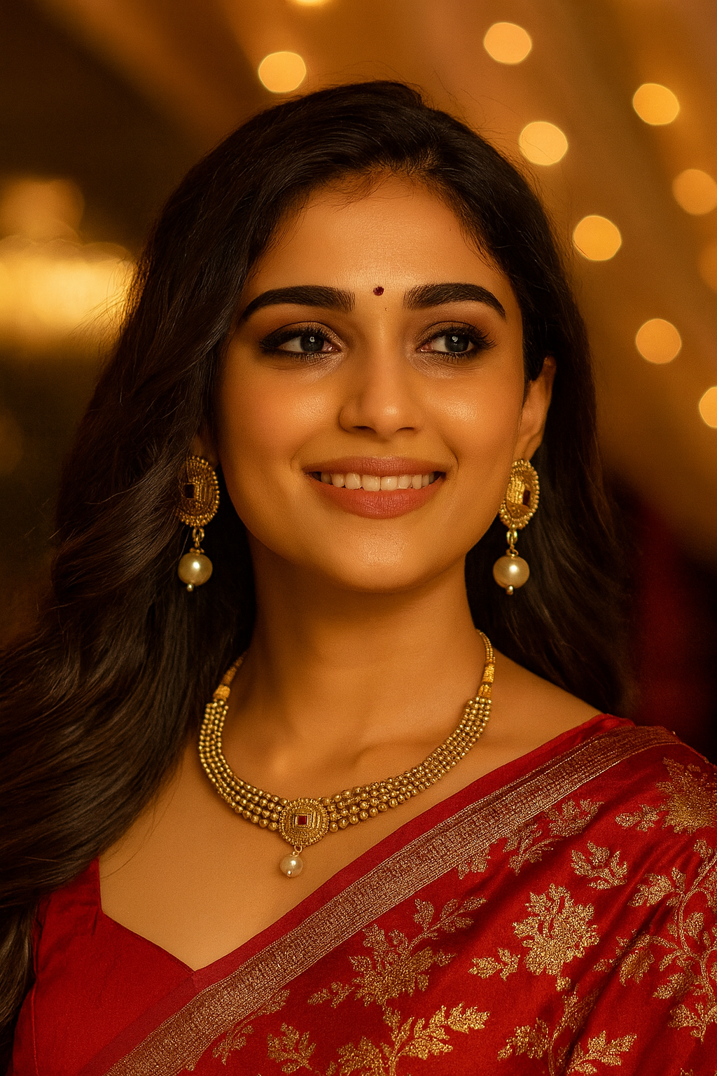Regal Gold Beaded Necklace Set