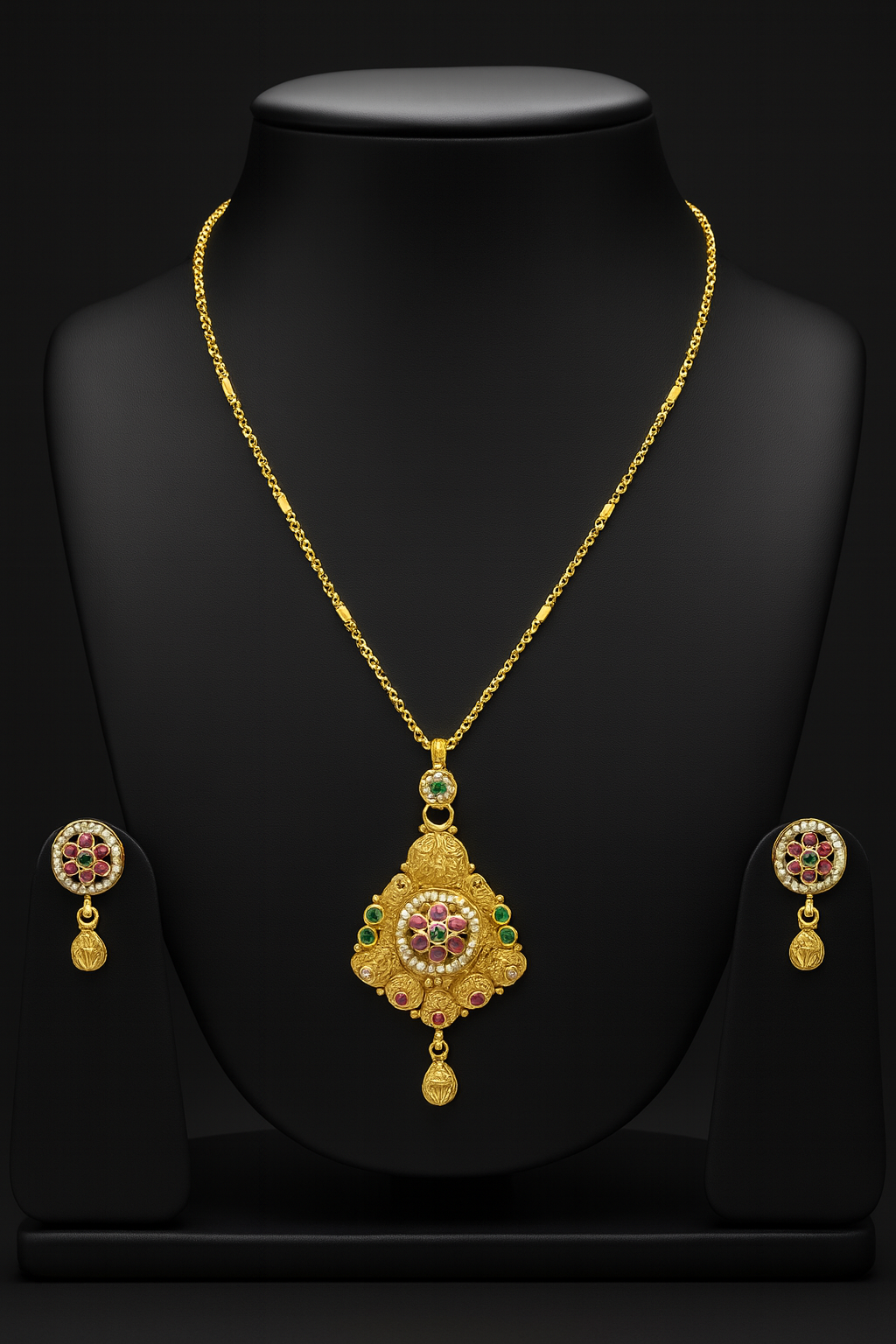 Regal Heritage Gold-Plated Pendant Set