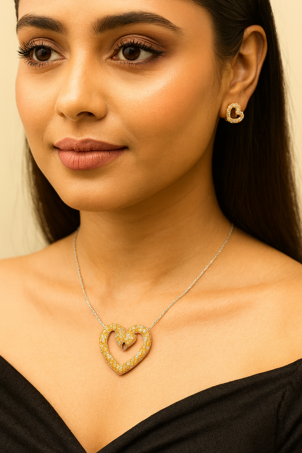 Heart Sparkle Pendant Set