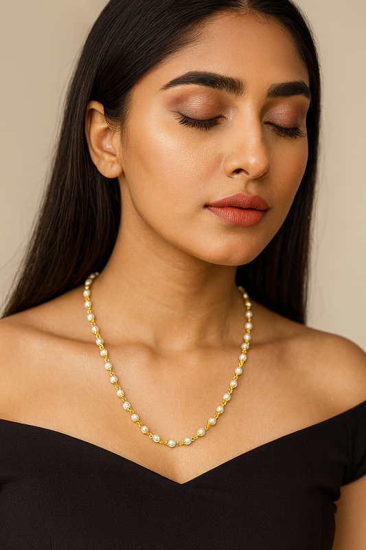 Gold & Pearl Beaded Chain