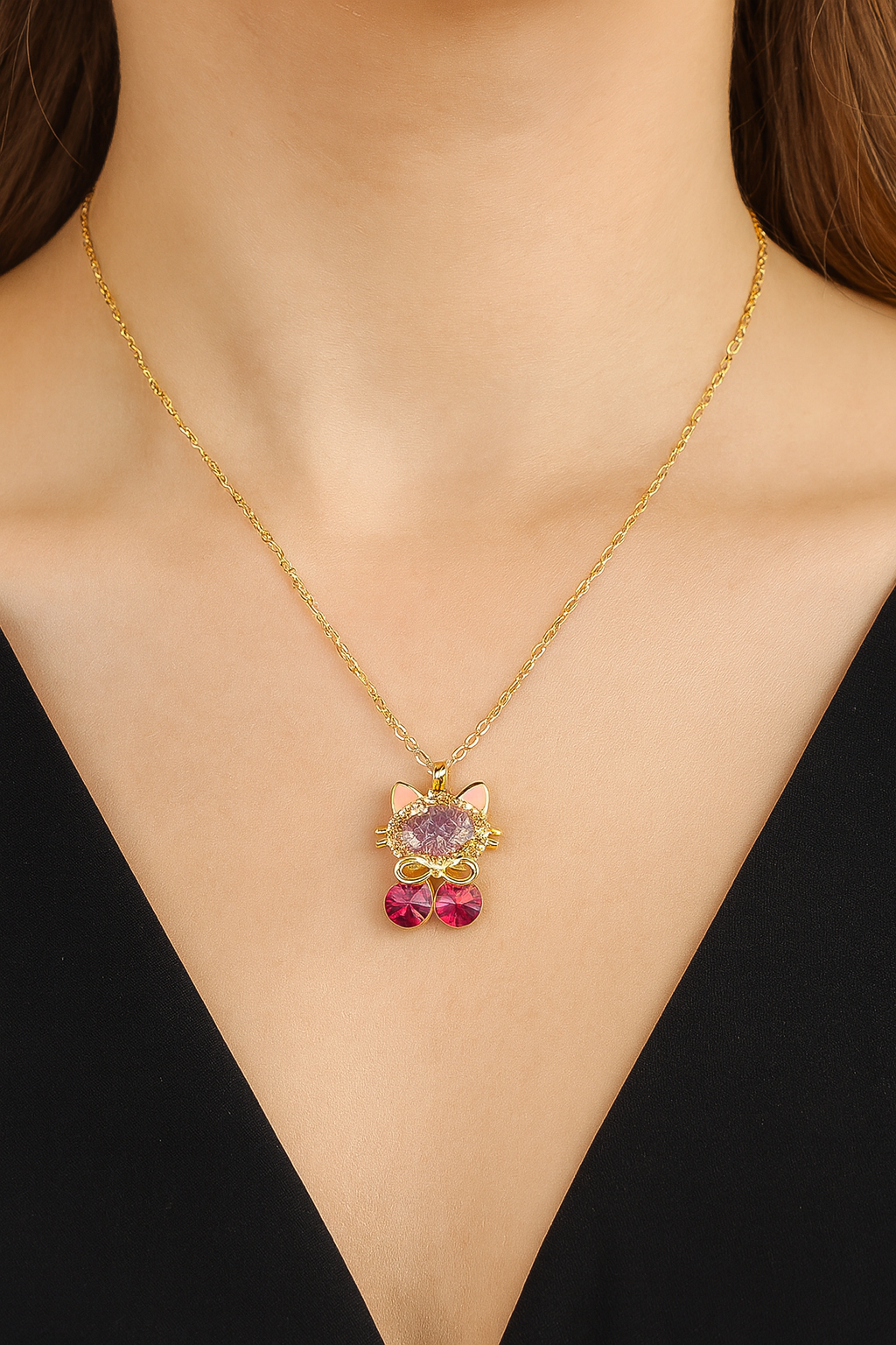 Cherry Kitty Glam Pendant
