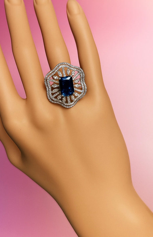 Celestial Sapphire Radiance Ring