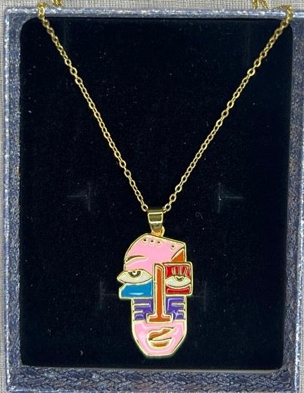 Vivid Muse Face Pendant