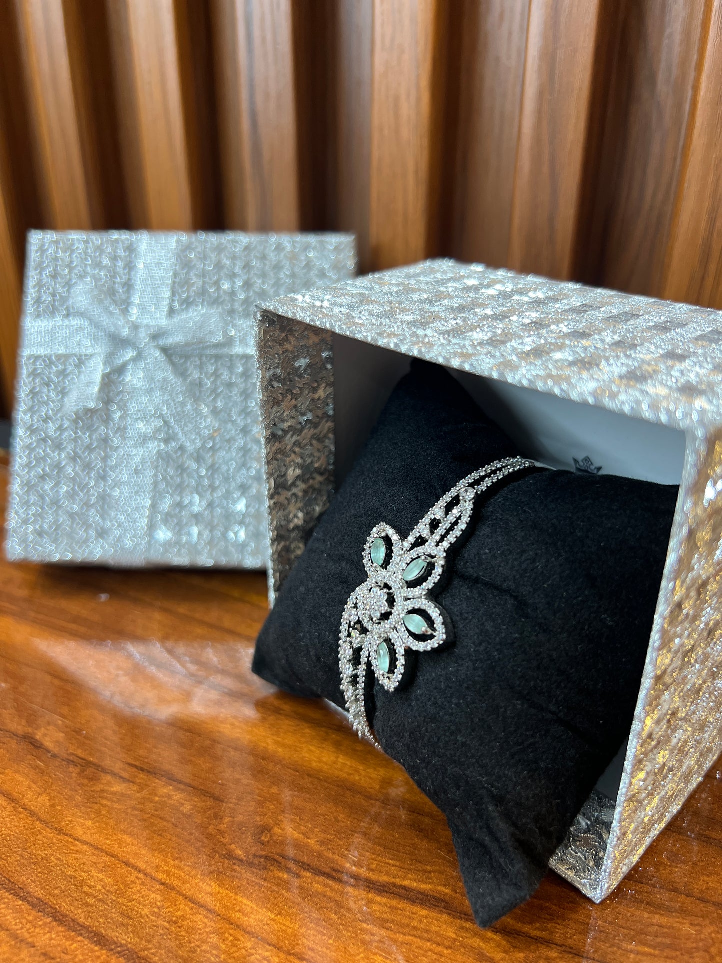 Emerald Petal Elegance Bracelet
