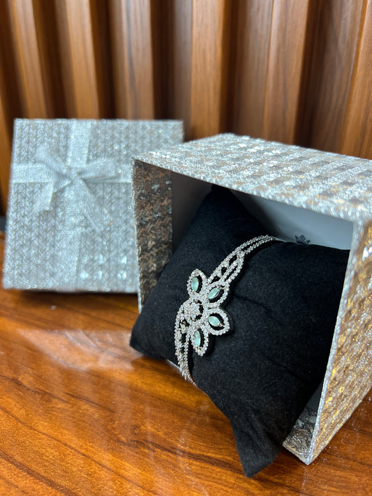 Emerald Petal Elegance Bracelet