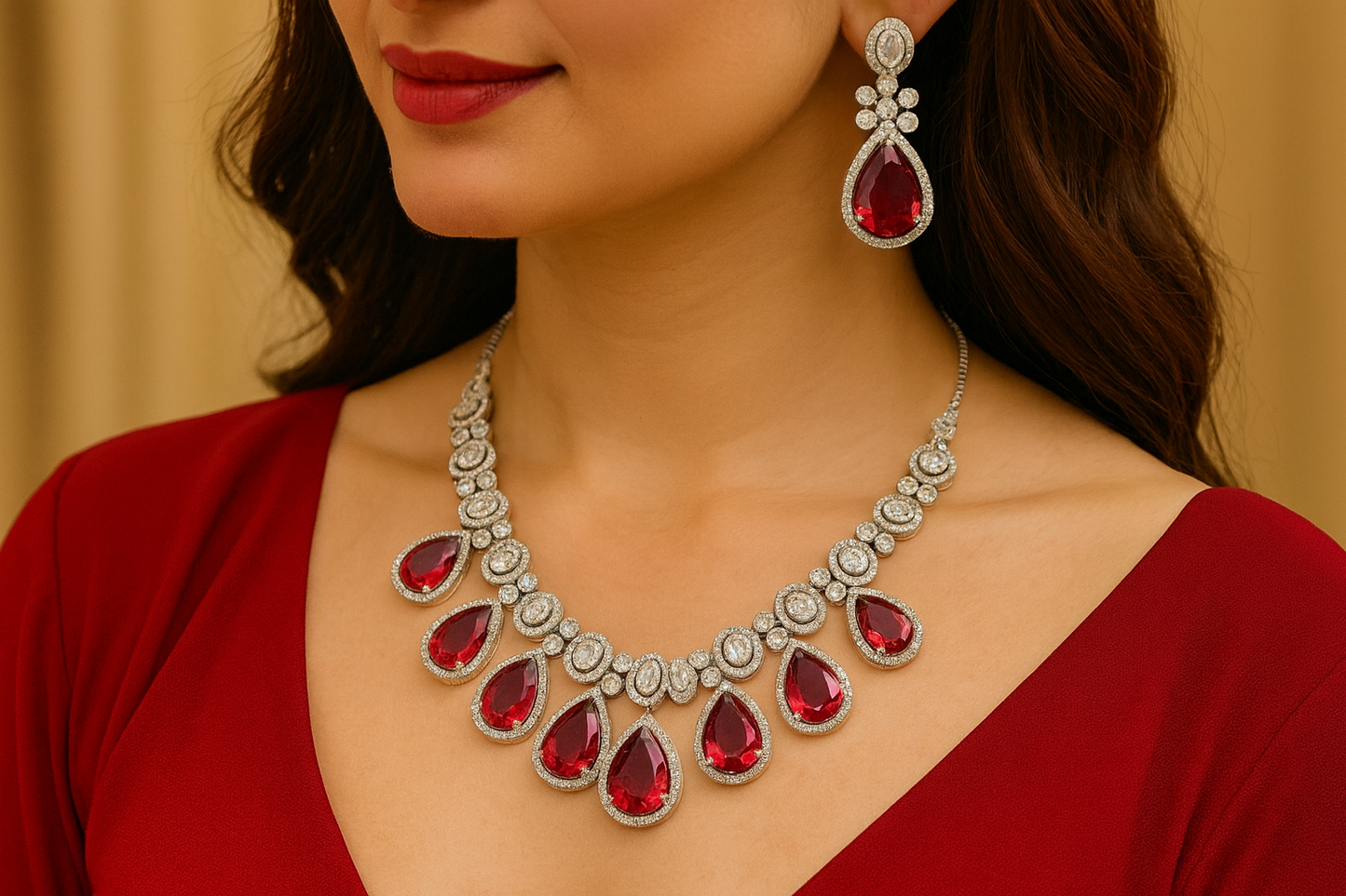 Ruby Royale Necklace Set