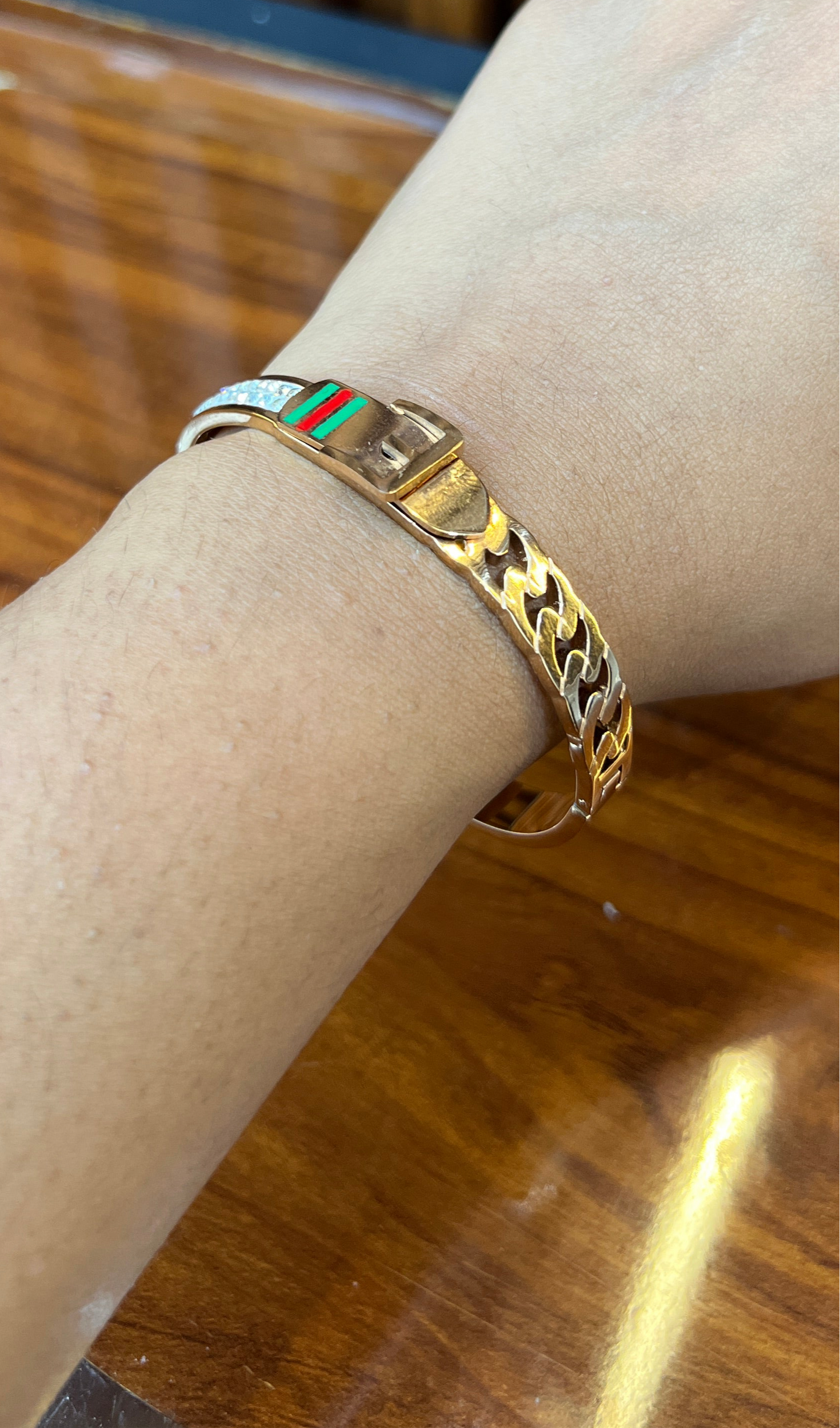 Elite Gold-Plated Belt Buckle Bracelet