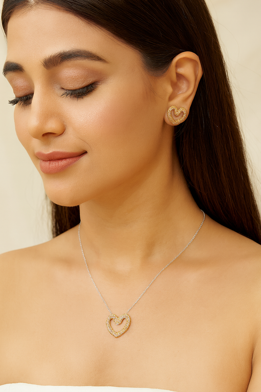 Heart Sparkle Pendant Set