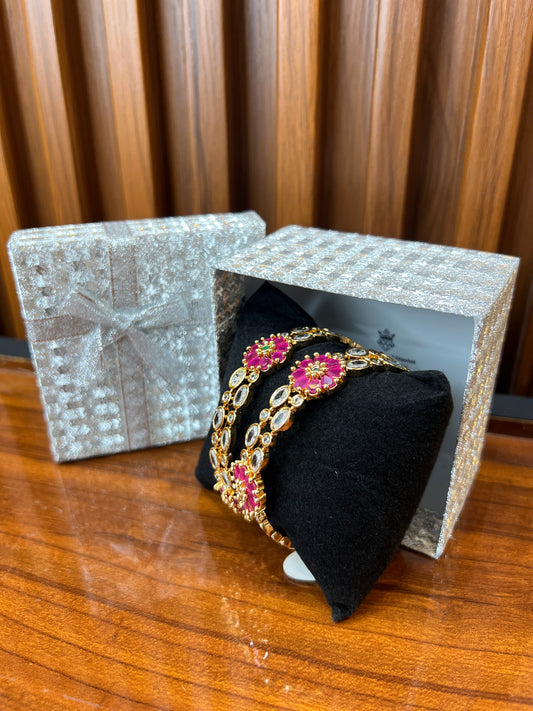 Ruby Bloom Kundan Bangles