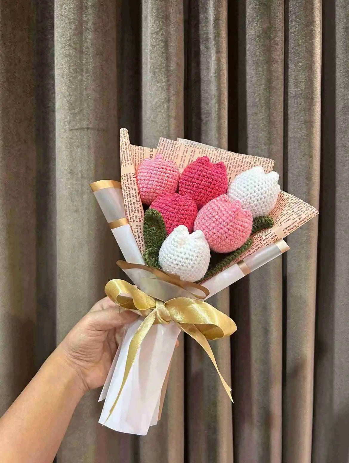 Handmade Crochet Tulip Bouquet