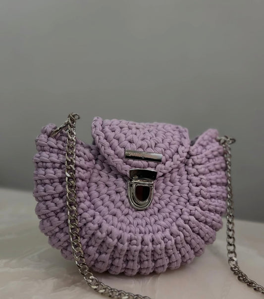 Lavender Crochet Sling Bag