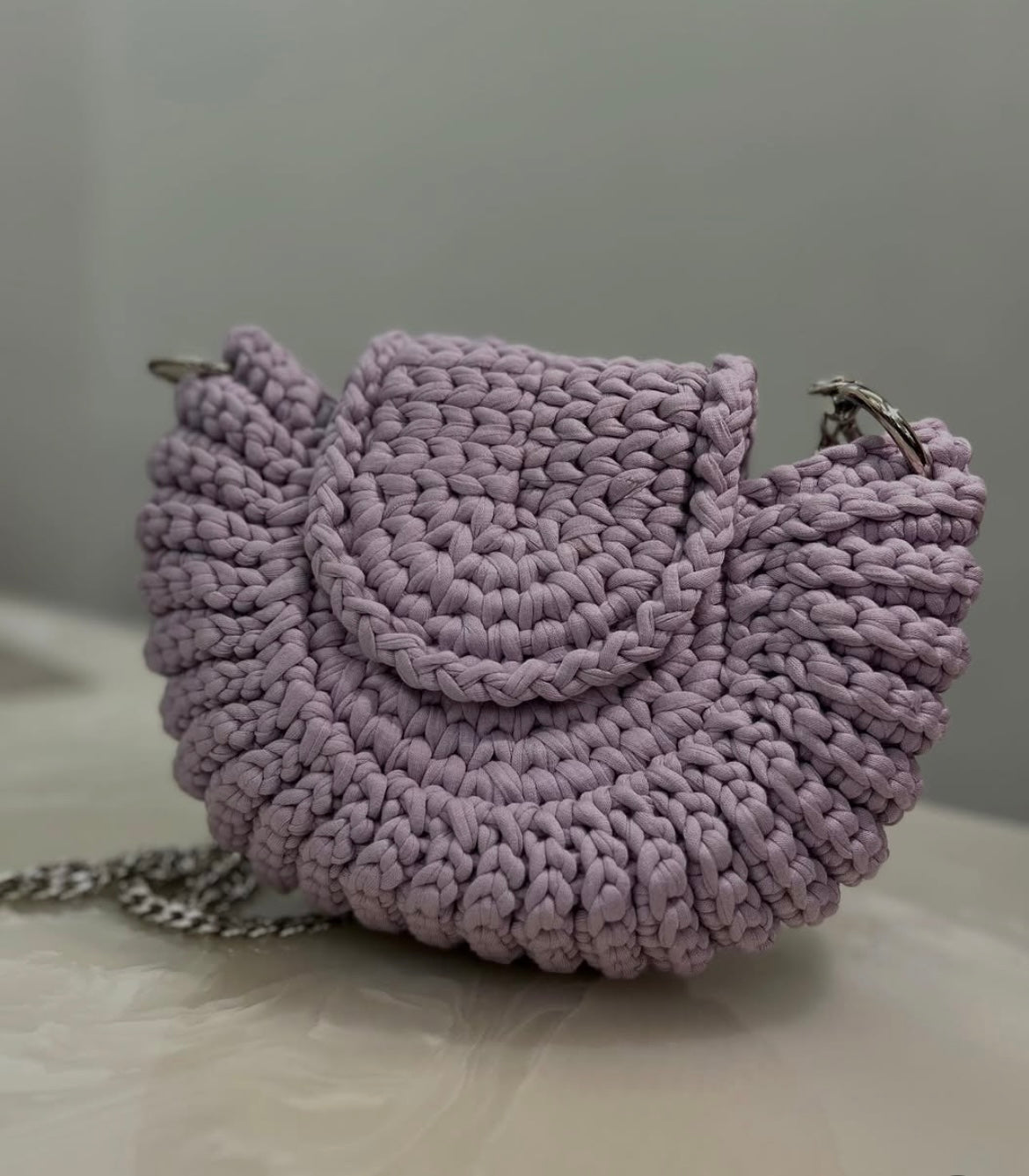 Lavender Crochet Sling Bag