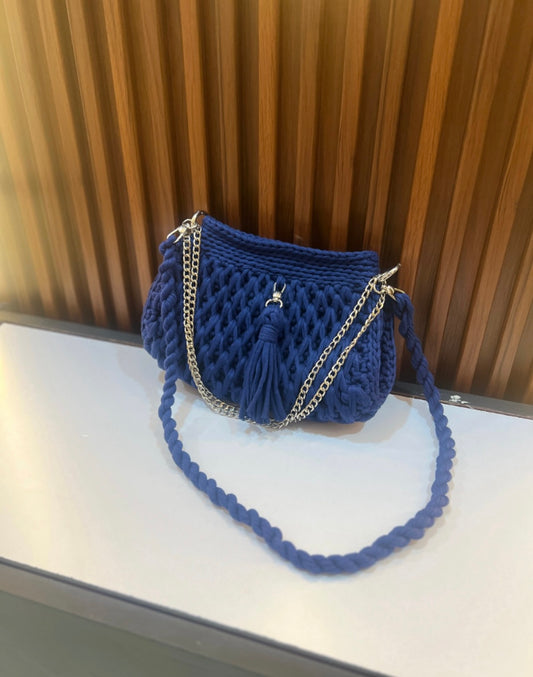 Blue-tiful Drama Queen Crochet Bag