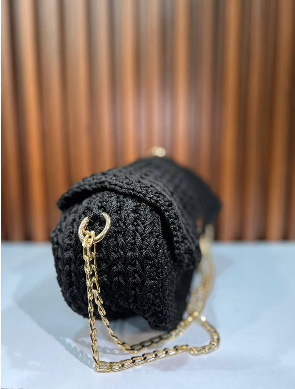 The Midnight Drama Crochet Sling Bag