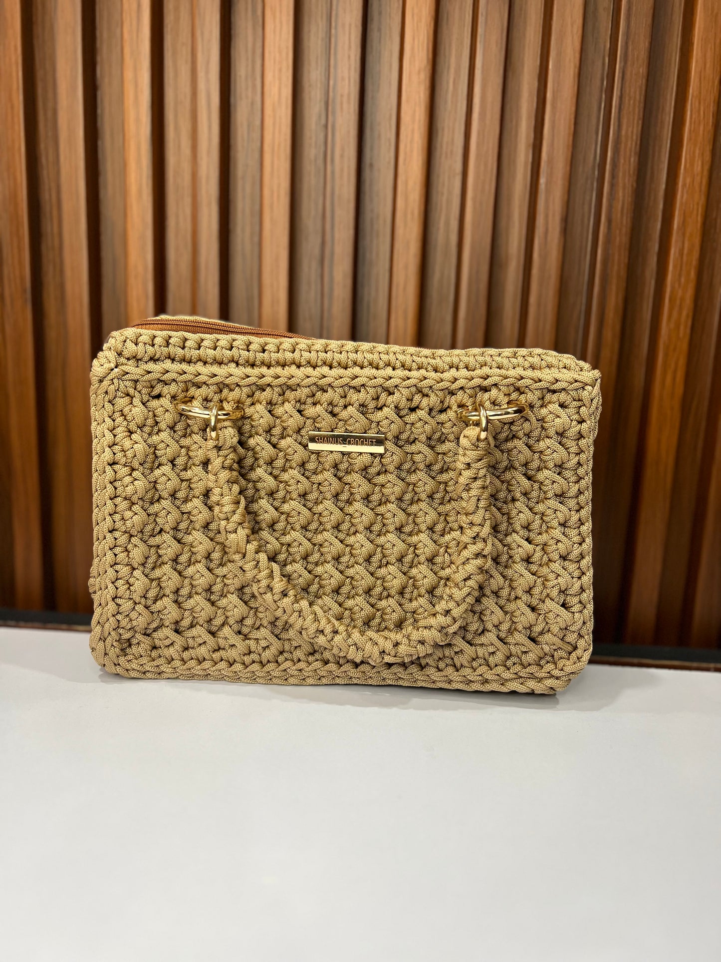 Sandstone Luxe Crochet Handbag