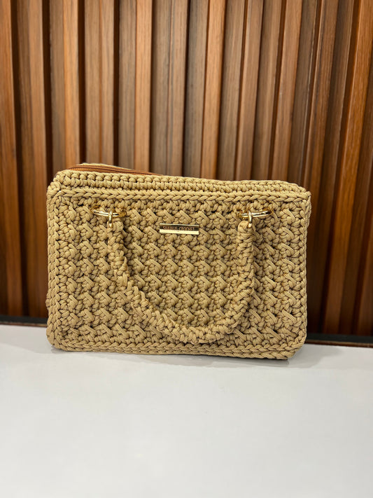 Sandstone Luxe Crochet Handbag