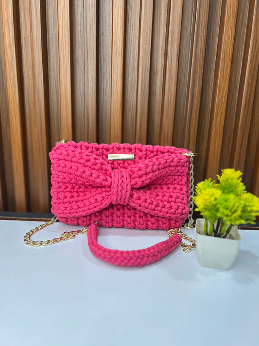 Pink Bow Bliss Crochet Sling